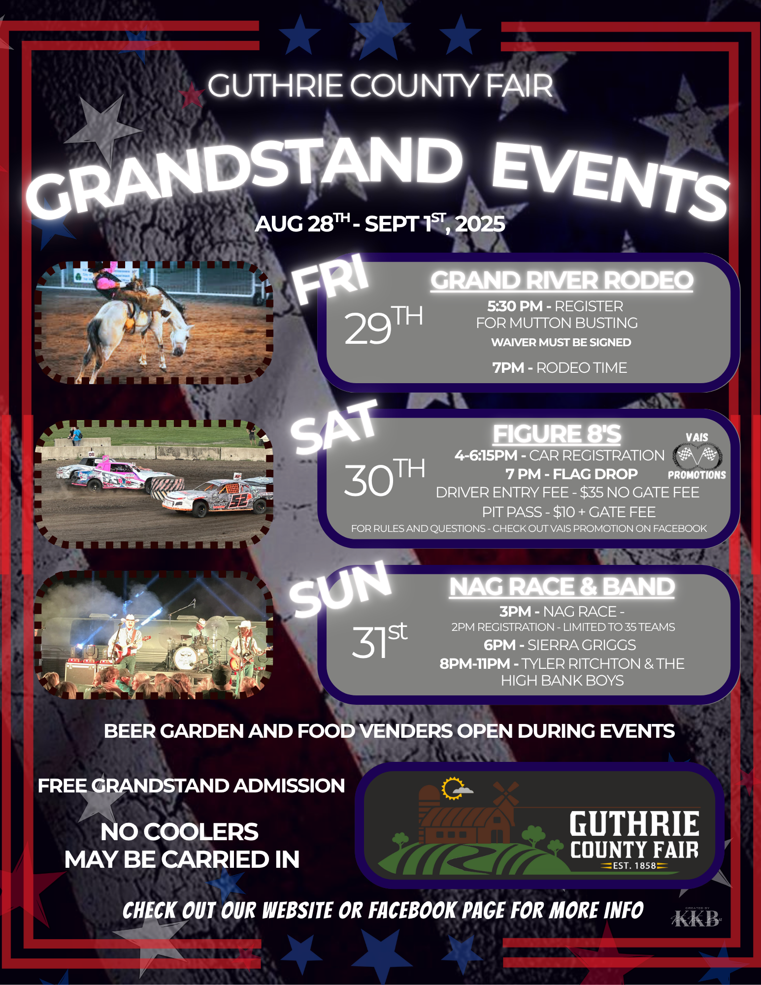 Grandstand Schedule